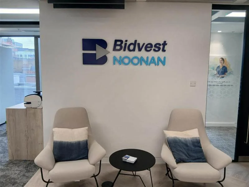 An image of the Bidvest Noonan interior signage.
